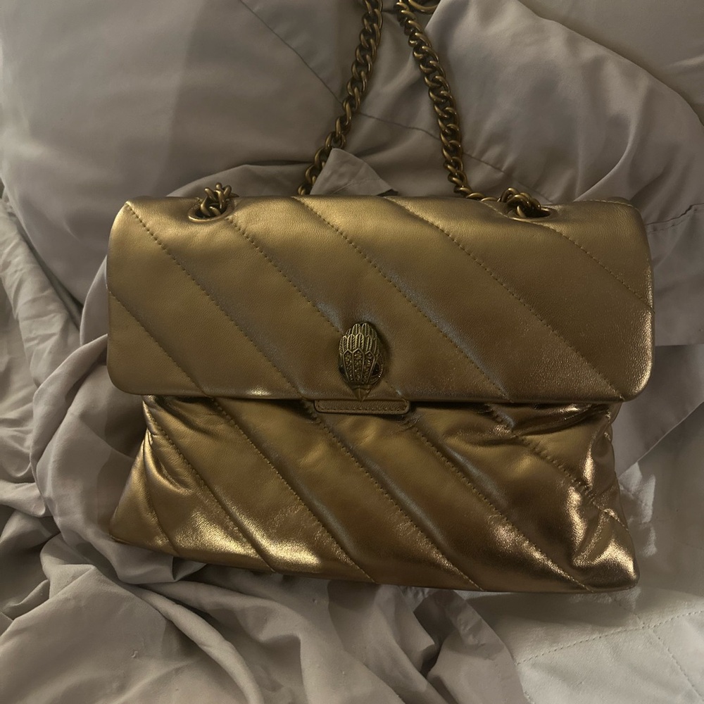 Gold Quilted Chain Shoulder Bag